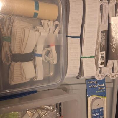 Elastic, Velcro, needles, sewing items