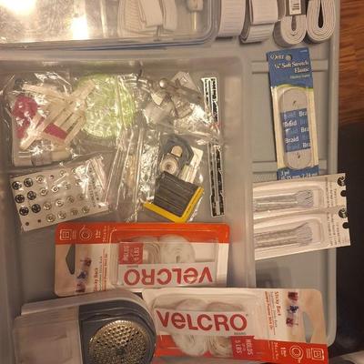 Elastic, Velcro, needles, sewing items
