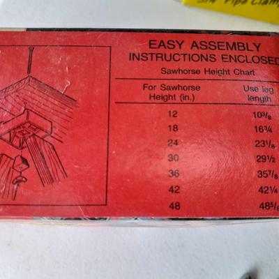 Brand new Sawhorse brackets and 3/4" Pipe clamp set (1 of 2)