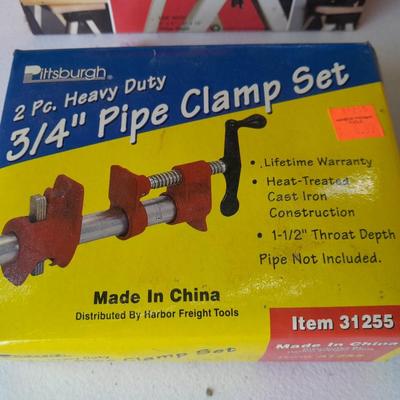 Brand new Sawhorse brackets and 3/4" Pipe clamp set
