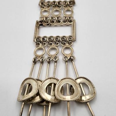 Vintage Designer Valdres Solvsmie Norwegian Solje Sterling Silver Necklace 38.6gr
