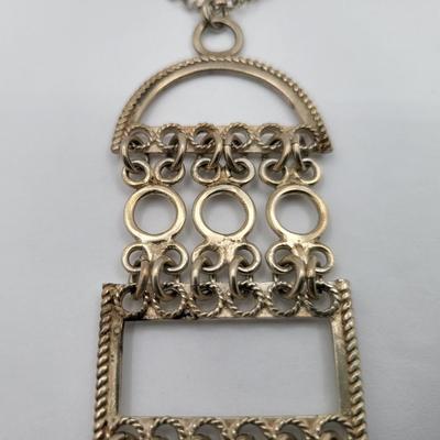 Vintage Designer Valdres Solvsmie Norwegian Solje Sterling Silver Necklace 38.6gr