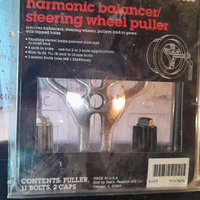 Craftsman harmonic balancer / Sterring wheel puller with deep offset wrench perfect for bleeding brakes!