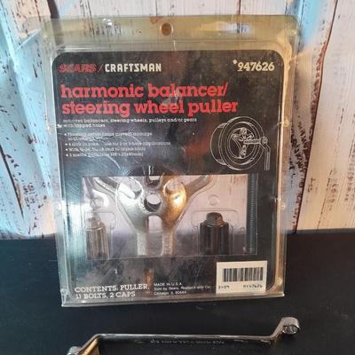 Craftsman harmonic balancer / Sterring wheel puller with deep offset wrench perfect for bleeding brakes!
