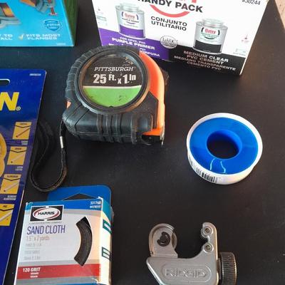 Plumbing needs - pipe cutters - wax ring - plumbers glue - and more