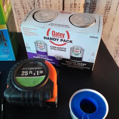 Plumbing needs - pipe cutters - wax ring - plumbers glue - and more