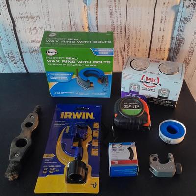 Plumbing needs - pipe cutters - wax ring - plumbers glue - and more