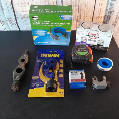 Plumbing needs - pipe cutters - wax ring - plumbers glue - and more