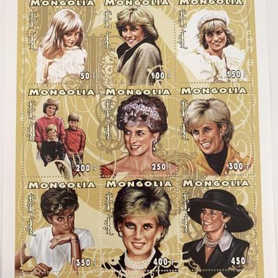 Mongolia Diana Princess of Wales commemorative stamp set