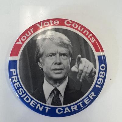 1980 President Carter vintage pin 