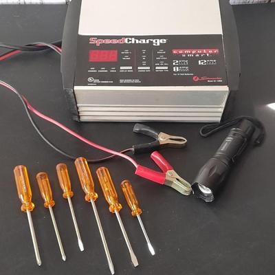 Nice Schumacher Speed Charge - screwdrivers - and a nifty flashlight