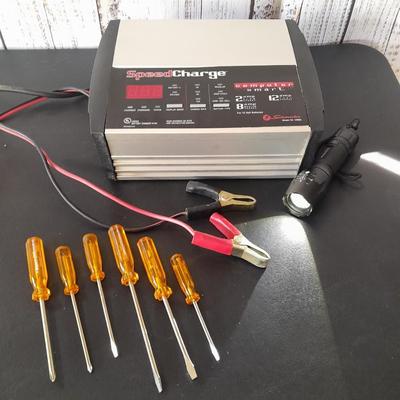 Nice Schumacher Speed Charge - screwdrivers - and a nifty flashlight