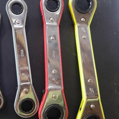 Color coated 5-Piece Reversible Ratchet Wrench Spanner Set