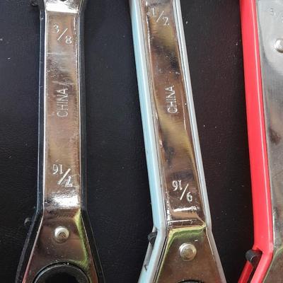 Color coated 5-Piece Reversible Ratchet Wrench Spanner Set