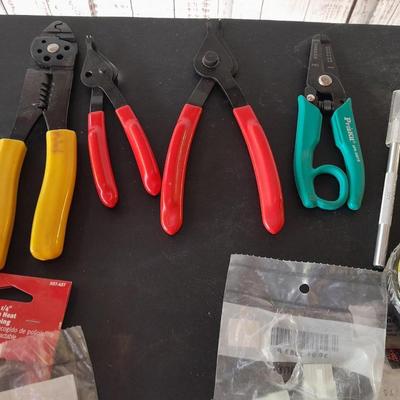 Small electronics Electrical needs - several types of wire cutter pliers - hardware - and more