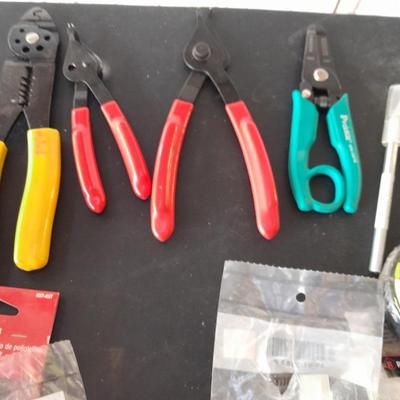 Small electronics Electrical needs - several types of wire cutter pliers - hardware - and more