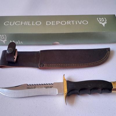 Brand new - Muela Knife with sheath - handcrafted in Spain Molbdeno Vanadic = Molbdenum Vanadic Tacticle knife