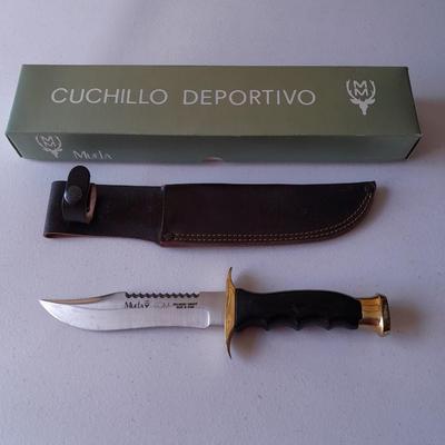 Brand new - Muela Knife with sheath - handcrafted in Spain Molbdeno Vanadic = Molbdenum Vanadic Tacticle knife