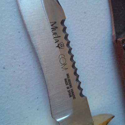 Brand new - Muela Knife with sheath - handcrafted in Spain Molbdeno Vanadic = Molbdenum Vanadic Tacticle knife