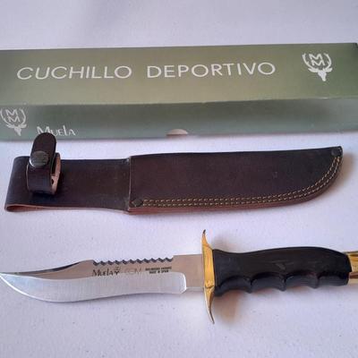 Brand new - Muela Knife with sheath - handcrafted in Spain Molbdeno Vanadic = Molbdenum Vanadic Tacticle knife