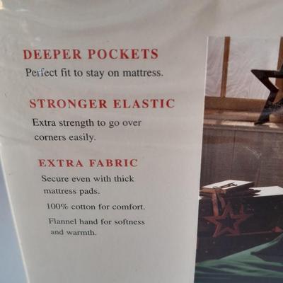 Brand New - UTICA Queen 100% Cotton Flannel sheet set - Just in Time for FALL! Deep pocket