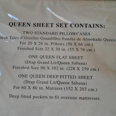 Brand New - UTICA Queen 100% Cotton Flannel sheet set - Just in Time for FALL! Deep pocket