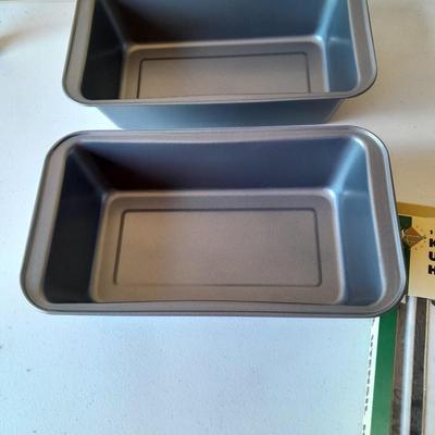 All Brand-new Kitchen ware - stainless steel handled Spatula set - 2 bread loaf pans - and a Utensil organizer