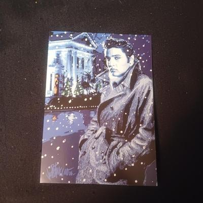 ELVIS CHRISTMAS STOCKING, 2 ORNAMENTS AND 3 GREETING CARDS