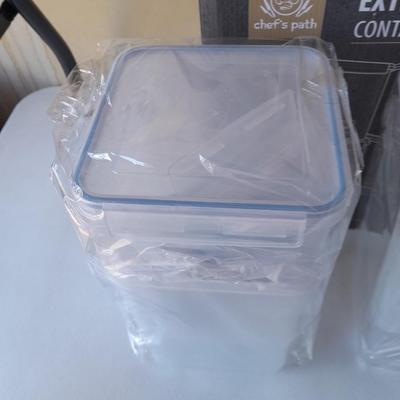 NEW !! Chef's Path Airtight Extra Large Food Storage Container 4-PC Set - with scoops and Chalkboard labels