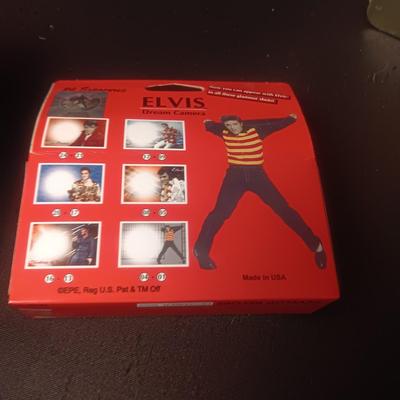 ELVIS TRIVIA GAME, 2 DISPOSABLE CAMERAS AND A GUITAR TIN