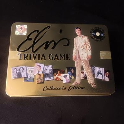 ELVIS TRIVIA GAME, 2 DISPOSABLE CAMERAS AND A GUITAR TIN
