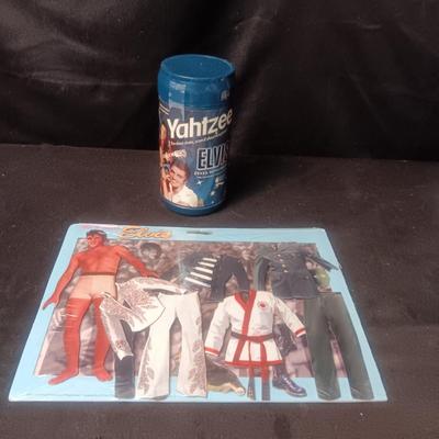 ELVIS YAHTZEE GAME AND A MAGNETIC MIX & MATCH ACTIVITY BOARD