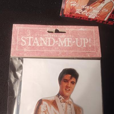 ELVIS COLLECTIBLE MAGNET SET, STAND ALONE CARD AND STICCKER