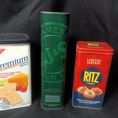 3 TINS AND BEESWAX CANDLES
