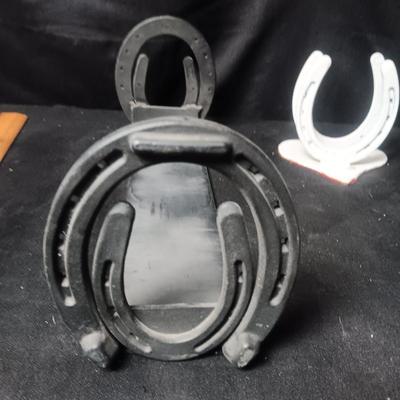 HORSESHOE BOOK HOLDER AND NAPKIN HOLDER