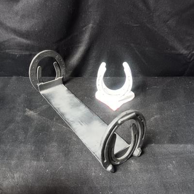 HORSESHOE BOOK HOLDER AND NAPKIN HOLDER