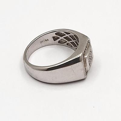 Men's Diamond Ring In 925 Silver Size 9.5