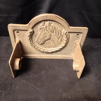 CAST IRON HORSE TOILET PAPER HOLDER