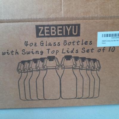 New set of ten Zebeiyu 4-ounce glass bottles with swing top lids - Preppers Delight!