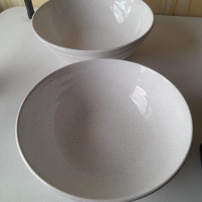Two large ceramic bowls -12" &13" - Marked Hand painted in Italy