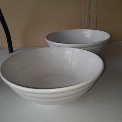 Two large ceramic bowls -12" &13" - Marked Hand painted in Italy