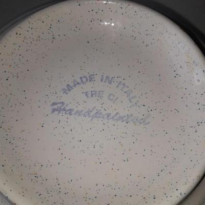 Two large ceramic bowls -12" &13" - Marked Hand painted in Italy