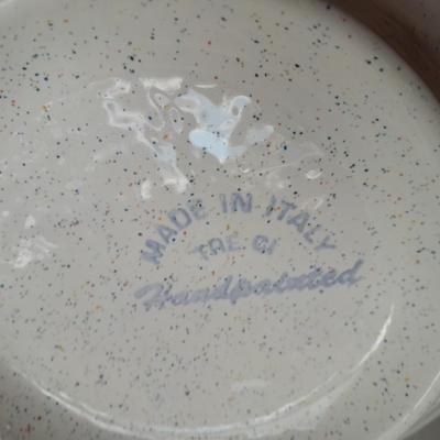 Two large ceramic bowls -12" &13" - Marked Hand painted in Italy