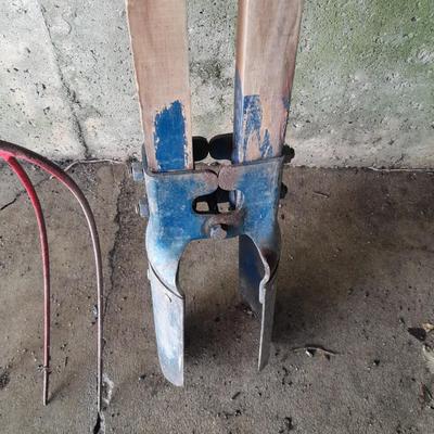 Nice older Pitchfork and a pair of wood handled post hole diggers
