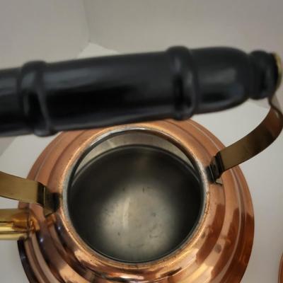 GREGORIAN COPPER TEA KETTLE AND 2ND COPPER KETTLE