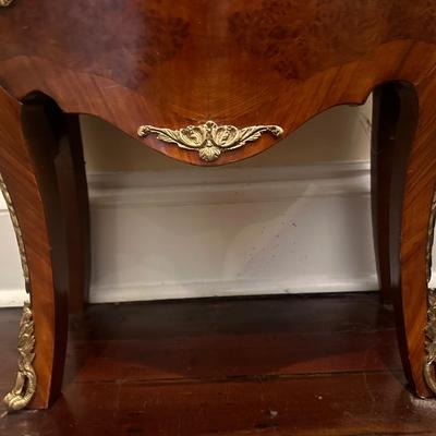 French Louis XV Style Three Drawer Side Table/Nightstand