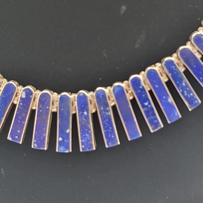 Exceptional Sterling Silver Lapis Lazuli Necklace & Earrings 64gr $450+ Value