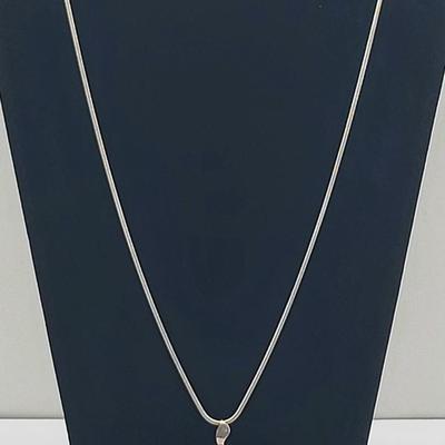 Teardrop Baltic Amber Pendant on Sterling Chain 20.4gr