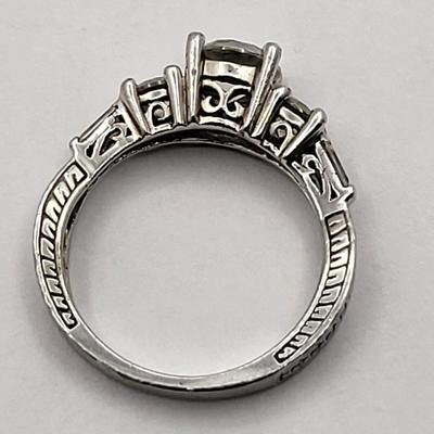 Three Sterling Rings With Stones