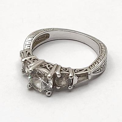 Three Sterling Rings With Stones